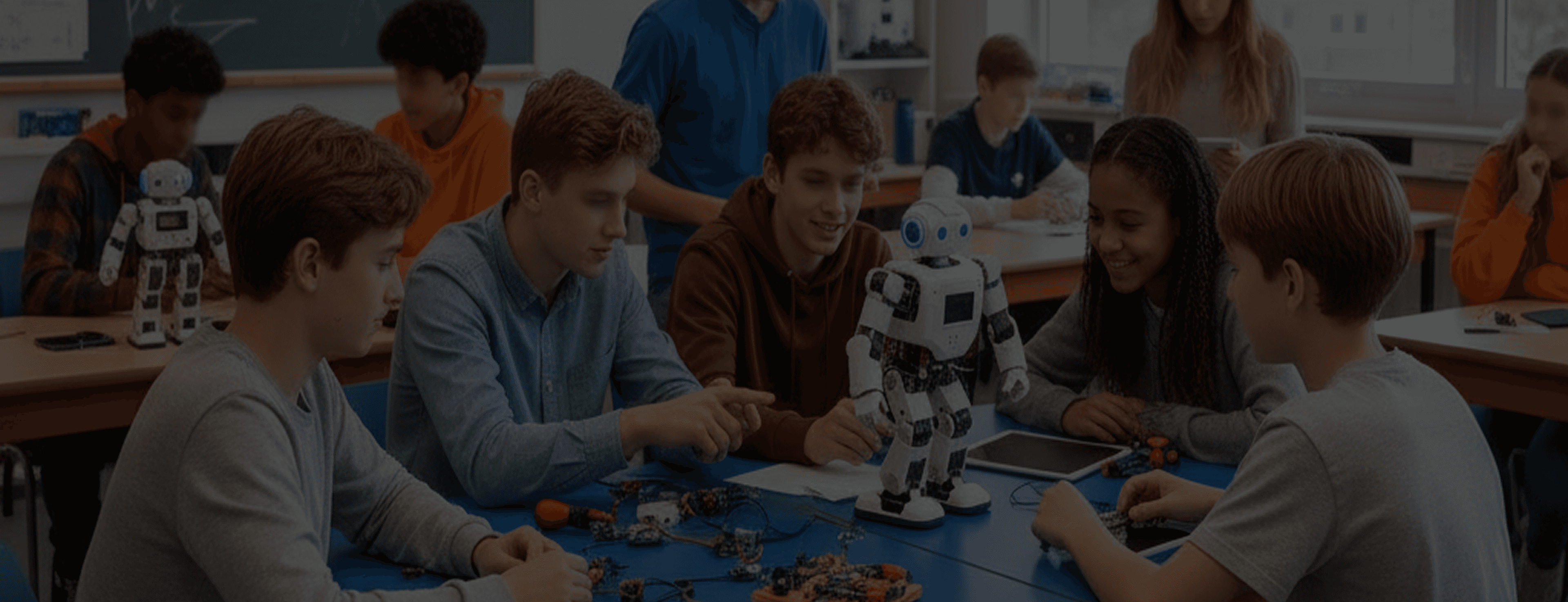 STEM Prep students working on robotics